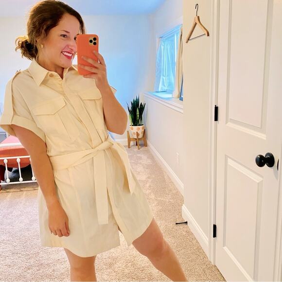 Significant Other Tan Short Sleeve Mini Dress 4 - Picture 1 of 14
